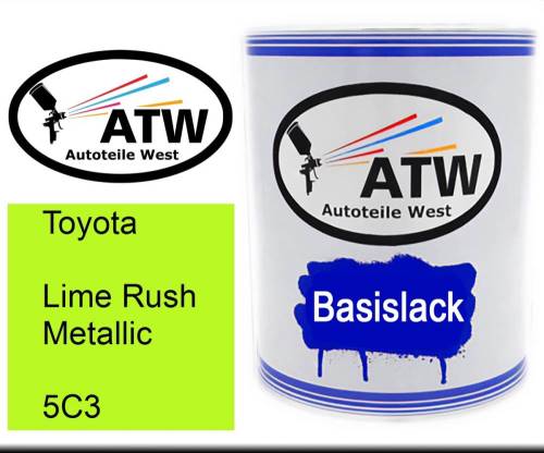 Toyota, Lime Rush Metallic, 5C3: 1L Lackdose, von ATW Autoteile West.